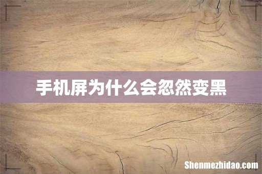 手机屏为什么会忽然变黑