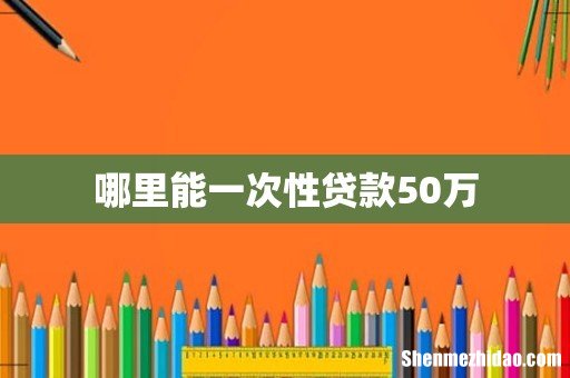 哪里能一次性贷款50万