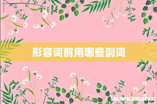 形容词前用哪些副词