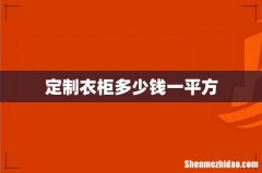 定制衣柜多少钱一平方