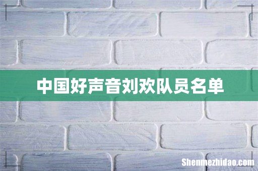 中国好声音刘欢队员名单