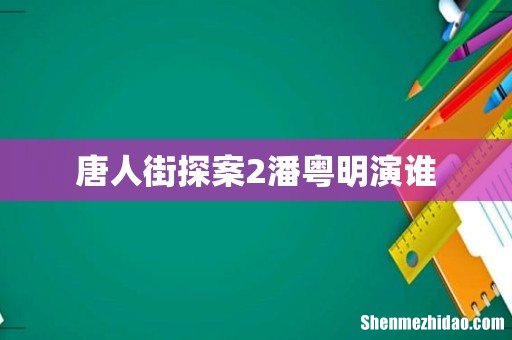 唐人街探案2潘粤明演谁