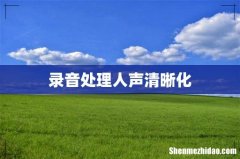 录音处理人声清晰化