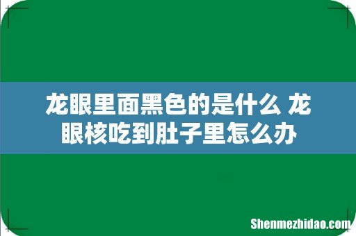 龙眼里面黑色的是什么 龙眼核吃到肚子里怎么办