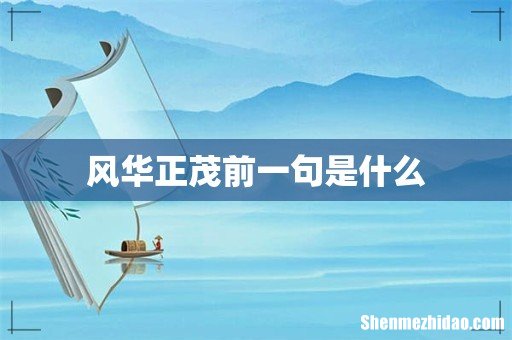 风华正茂前一句是什么
