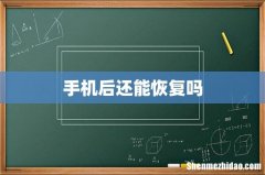 手机后还能恢复吗