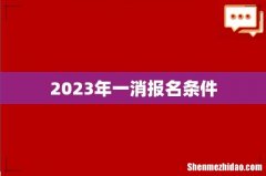 2023年一消报名条件