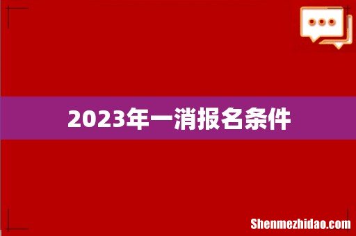2023年一消报名条件