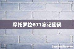 摩托罗拉G71忘记密码