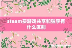 steam买游戏共享和独享有什么区别