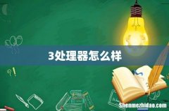 3处理器怎么样