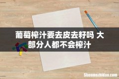 葡萄榨汁要去皮去籽吗 大部分人都不会榨汁