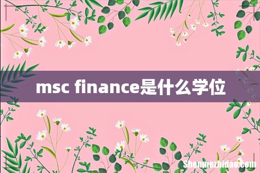 msc finance是什么学位