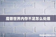 魔兽世界内存不足怎么处理