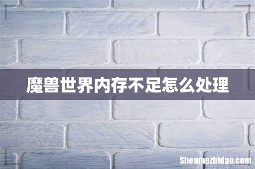 魔兽世界内存不足怎么处理