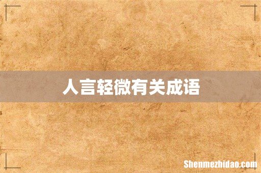 人言轻微有关成语