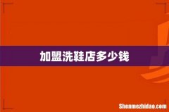 加盟洗鞋店多少钱