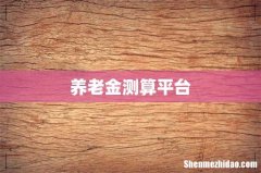 养老金测算平台