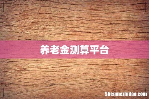 养老金测算平台