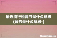 背书是什么意思- 最近流行说背书是什么意思