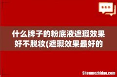 遮瑕效果最好的粉底液有哪些 什么牌子的粉底液遮瑕效果好不脱妆