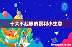 十大不起眼的暴利小生意