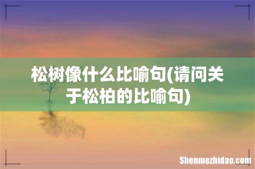 请问关于松柏的比喻句 松树像什么比喻句
