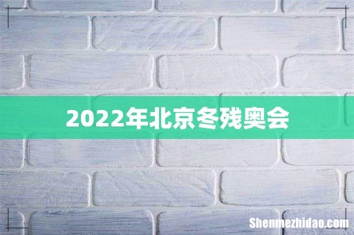 2022年北京冬残奥会