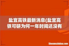 盐宜高铁可研为何一年时间还没有批复 盐宜高铁最新消息