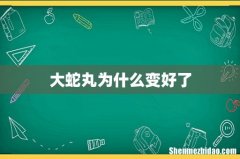 大蛇丸为什么变好了
