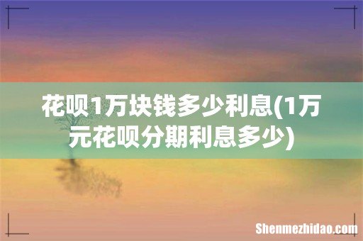 1万元花呗分期利息多少 花呗1万块钱多少利息