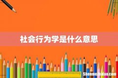 社会行为学是什么意思