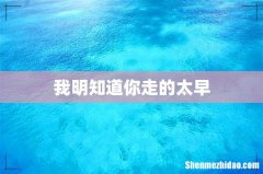 我明知道你走的太早