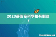 2023岳阳专科学校有哪些？