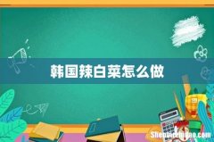 韩国辣白菜怎么做