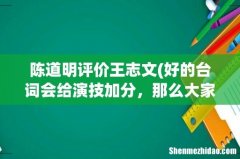 好的台词会给演技加分，那么大家认为谁才是真的台词之王？ 陈道明评价王志文