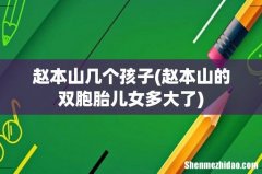 赵本山的双胞胎儿女多大了 赵本山几个孩子