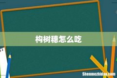 构树穗怎么吃