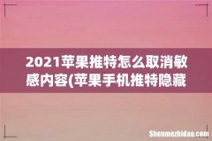 苹果手机推特隐藏内容怎么取消 2021苹果推特怎么取消敏感内容