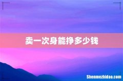 卖一次身能挣多少钱