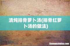 排骨红萝卜汤的做法 清炖排骨萝卜汤