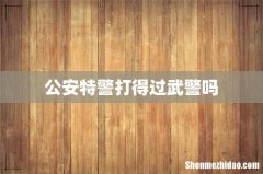 公安特警打得过武警吗