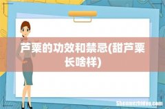 甜芦粟长啥样 芦粟的功效和禁忌