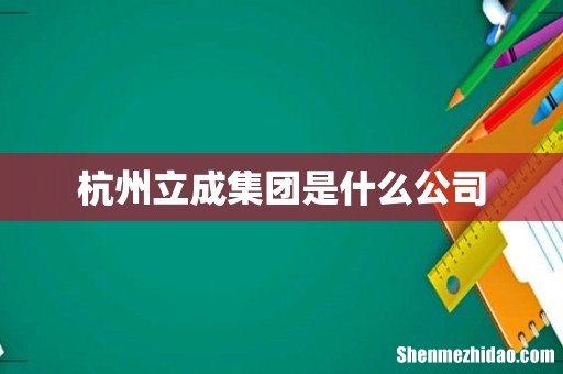 杭州立成集团是什么公司