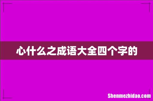 心什么之成语大全四个字的