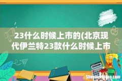 北京现代伊兰特23款什么时候上市 23什么时候上市的