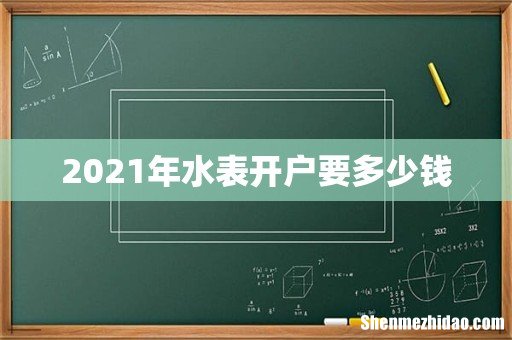 2021年水表开户要多少钱