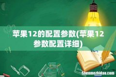 苹果12参数配置详细 苹果12的配置参数