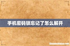 手机密码锁忘记了怎么解开
