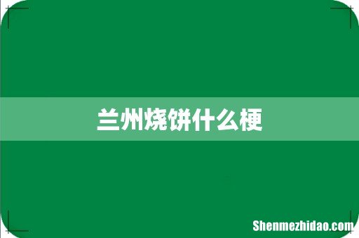 兰州烧饼什么梗